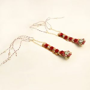 Myindiecraft Golden Red Anklets