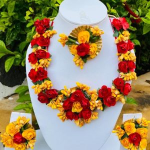 Myindiecraft Yellow Red Haldi Jewellery