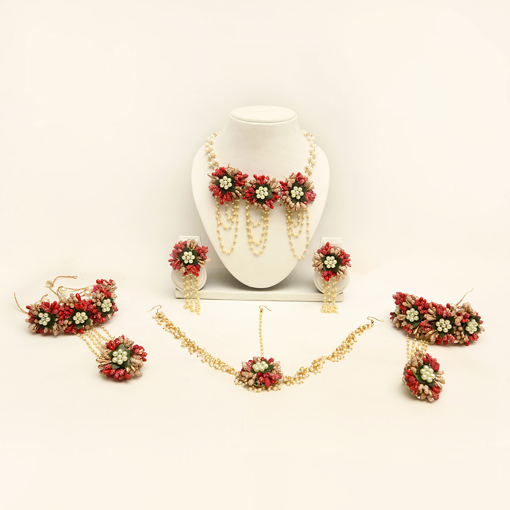 Myindiecraft Red Gold Floral Set - Image 2