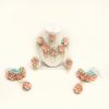 MYINDIECRAFTS PEACHY BREEZE FLORAL JEWELLERT SET