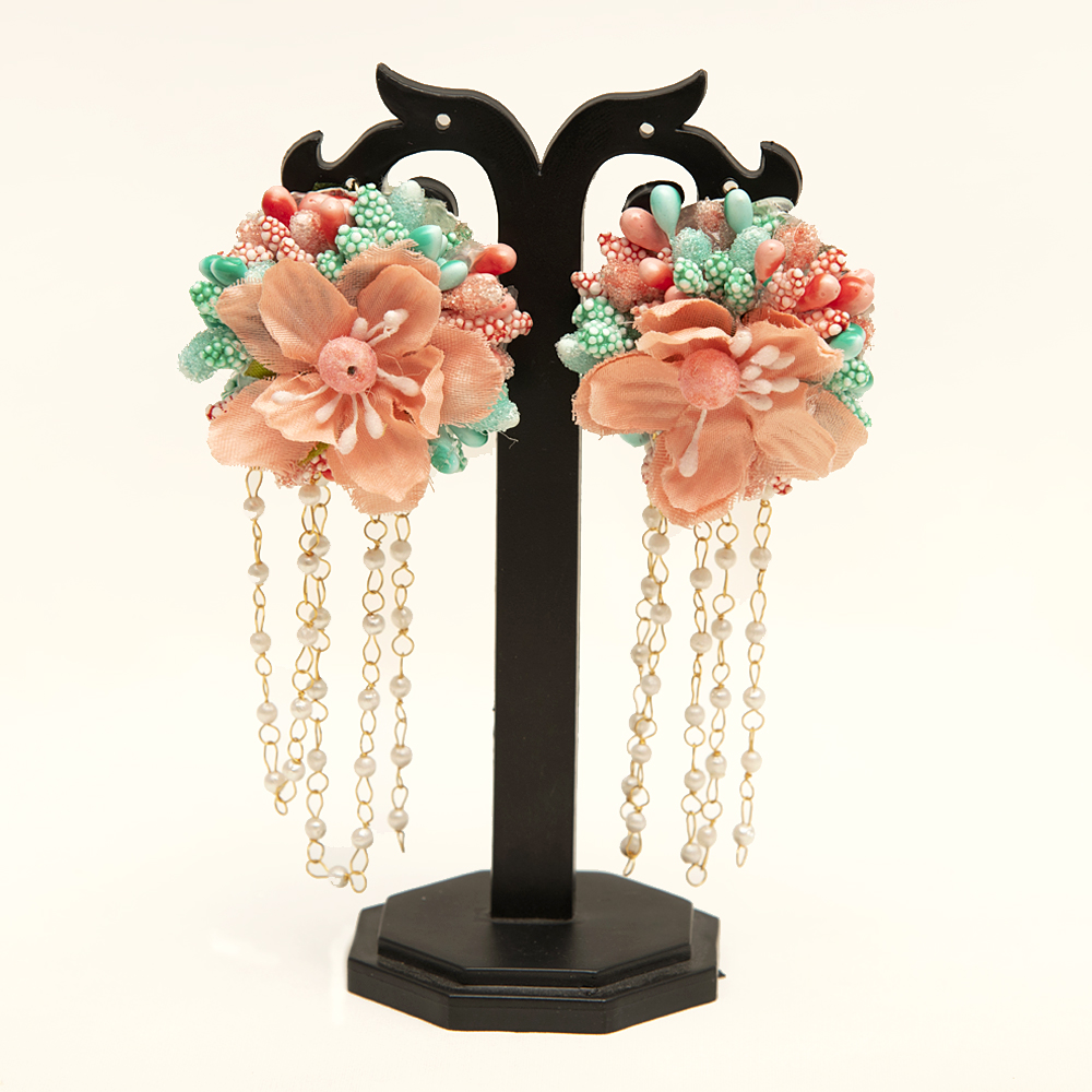 Myindiecraft Peach Breeze Floral Jewellery Set - Image 4