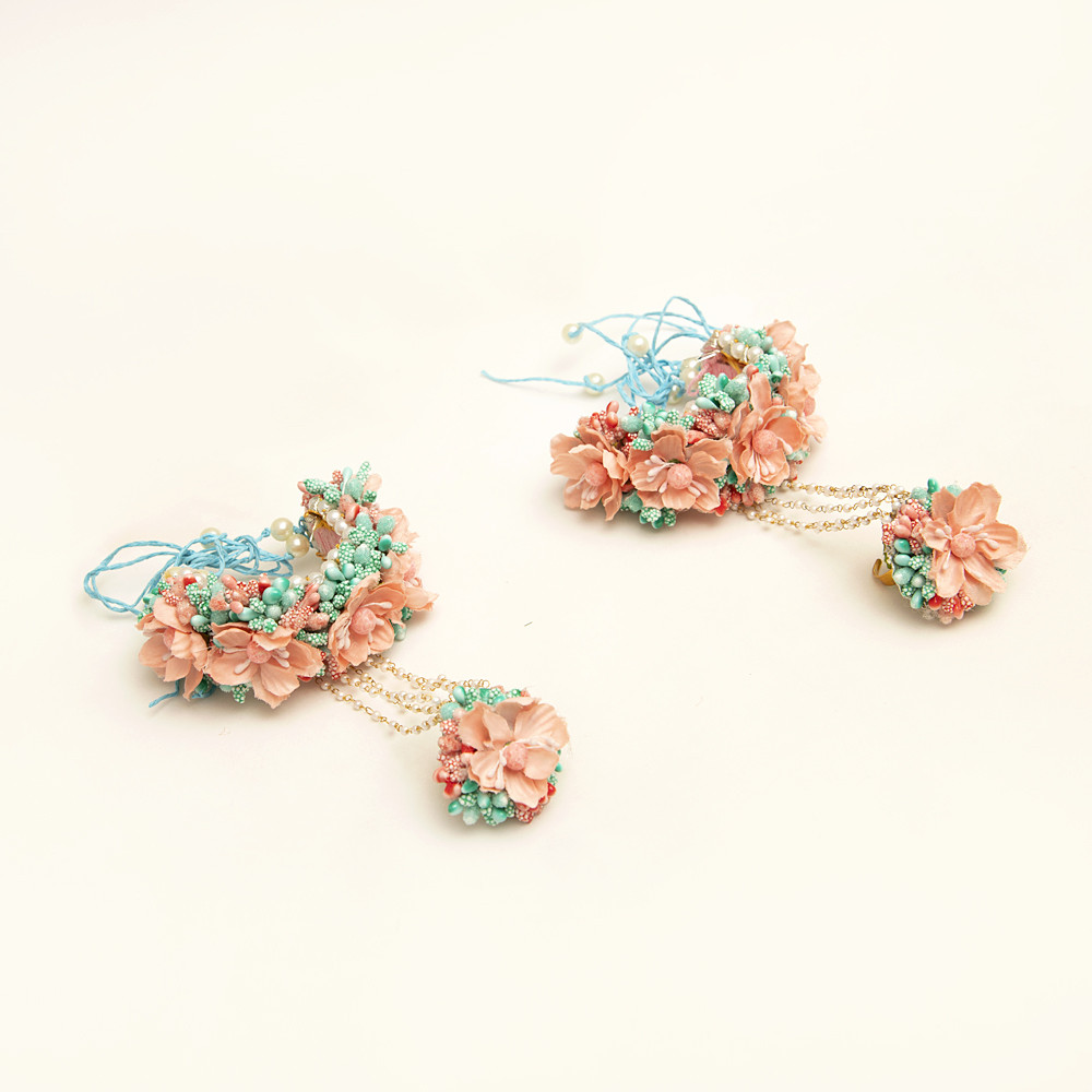 Myindiecraft Peach Breeze Floral Jewellery Set - Image 6