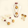 MYINDIECRAFTS REDISH YELLOW FLOWER JEWELRY SET