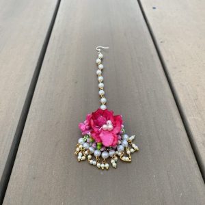 Myindiecraft Red Floral Wedding Jewellery Set