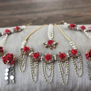 Myindiecraft Red Mirror Jewellery Set