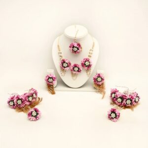 Myindiecraft Pink Feather Jewellery Set