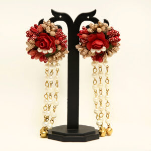 Myindiecraft Red Golden Jewellery Set
