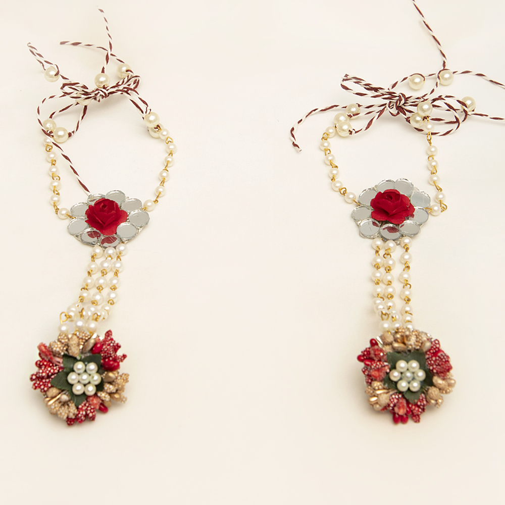 Myindiecraft Red Golden Jewellery Set - Image 3