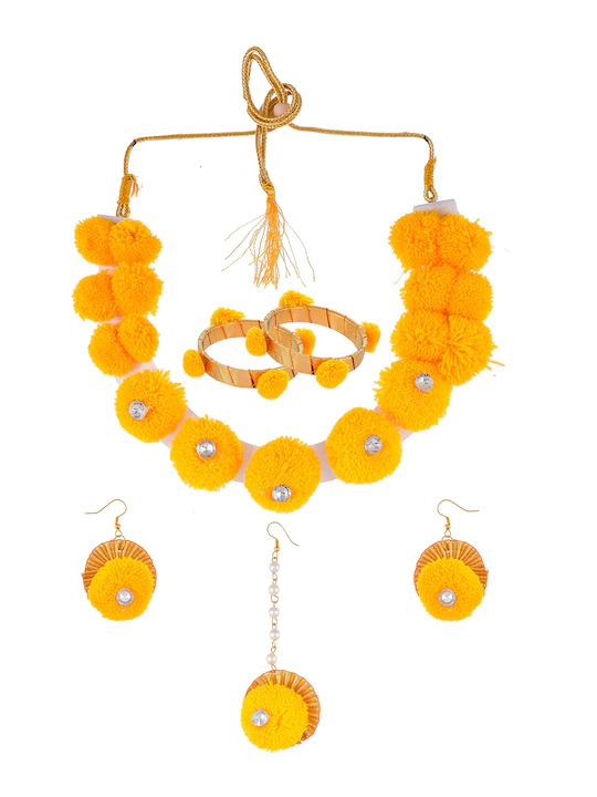 Myindiecraft Yellow Pom-pom Floral Set - Image 3