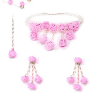 Myindiecraft Pink Delight Floral Jewellery Set