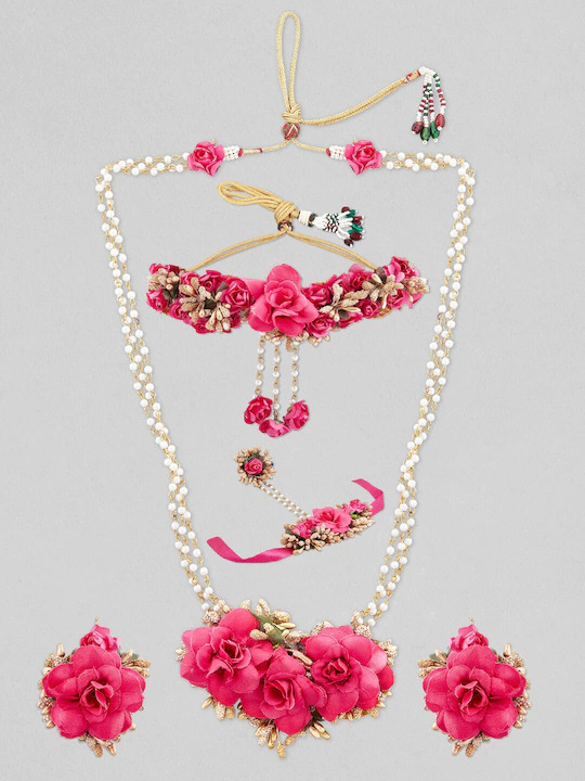 Myindiecraft Full Bridal Floral Jewellery Set - Image 2