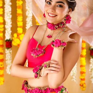 Myindiecraft Full Bridal Floral Jewellery Set