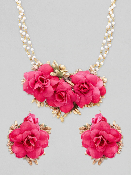 Myindiecraft Full Bridal Floral Jewellery Set - Image 3