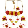 Myindiecraft RED-YELLOW FLORAL JEWELLERY SET