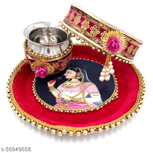 Myindiecraft Karvachauth Pooja thali set