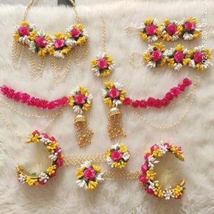 Myindiecraft Haldi Floral Jewellery Set