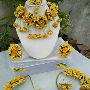 Myindiecraft Special Haldi Mehendi jewellery Set / Floral Jewellery set